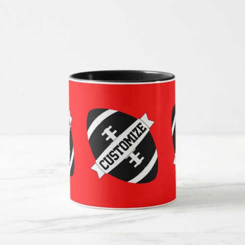 Custom Football Team Name and Color Sports Fan Mug