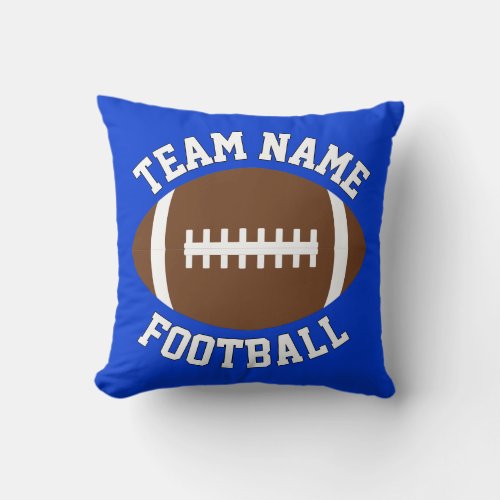 Custom Football Team Name & Colors Sports Player Throw Pillow