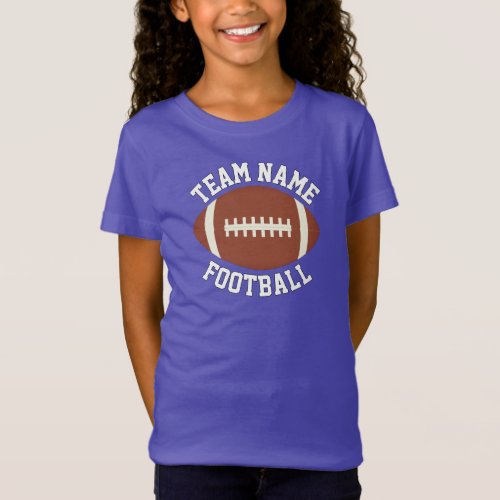 Custom Football Team, Player & Number Girls Sports T-Shirt