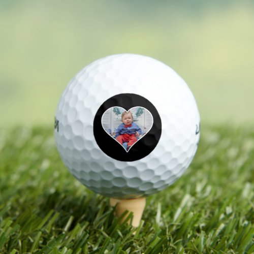Custom Heart Shaped Photo Frame Add Your Picture Golf Balls