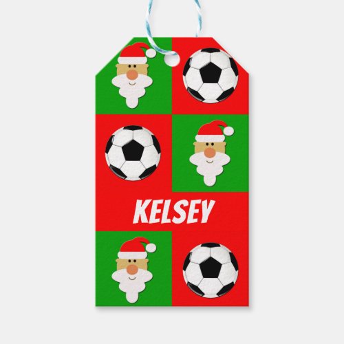 soccer christmas gift tag