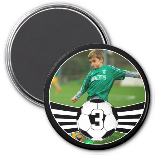 Custom Soccer Player Photo & Jersey Number Sports Magnet