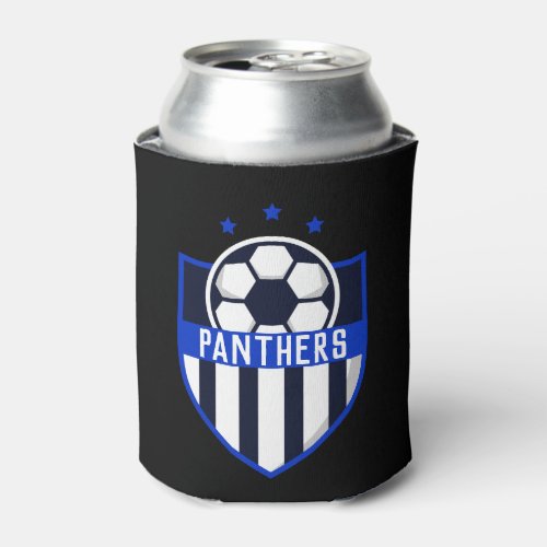 Custom Soccer Shield with Team Name or Text Can Cooler