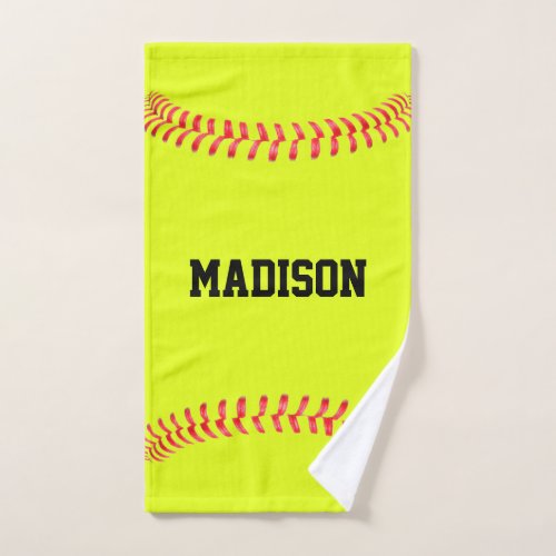 Custom Softball Player Name, Team Name or Text Hand Towel