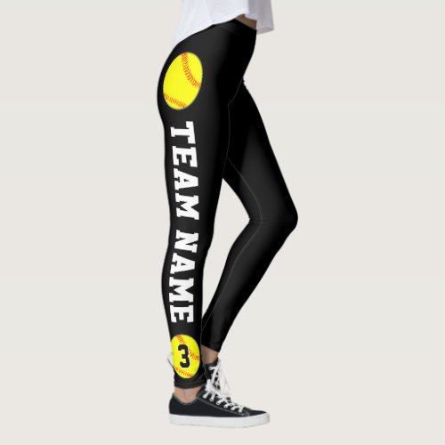Custom Softball Team Name & Player Number Sports Leggings
