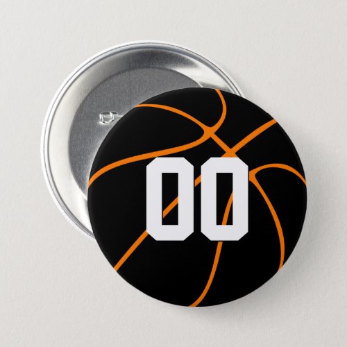 Custom Team Color and Numbers/Letters Basketball Button