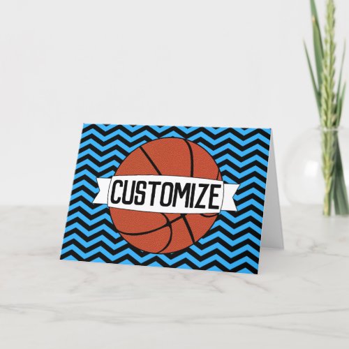 Custom Team Name and Color Basketball Greeting Card