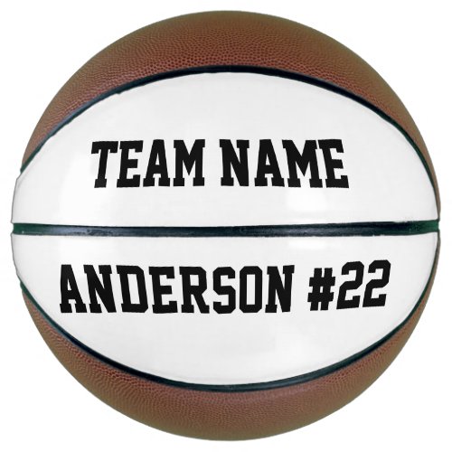 Custom Team Name and Player Name and Number Basketball