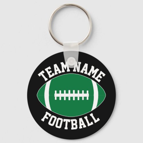Custom Team Name Green Football Player/Coach Sport Keychain