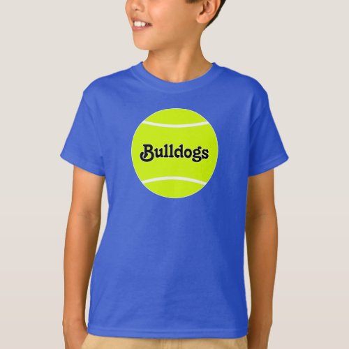 Custom Tennis Team Name or Text Player or Fan Boys T-Shirt