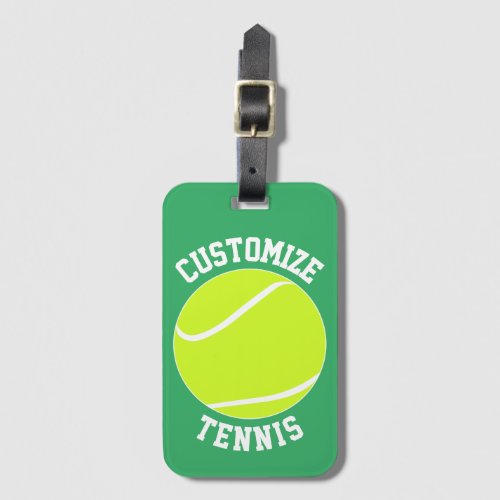 Custom Tennis Team Name / Personalized Text Player Luggage Tag