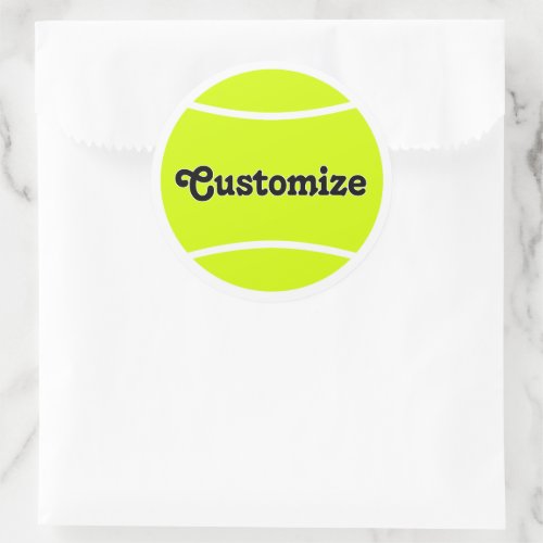 Custom Tennis Team Name / Text Personalized Sports Classic Round Sticker