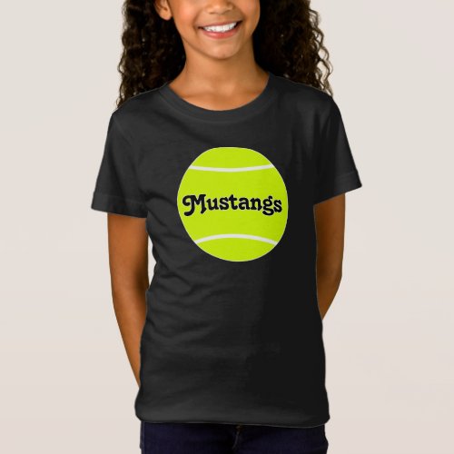 Custom Tennis Team Name / Text Player or Fan Girls T-Shirt
