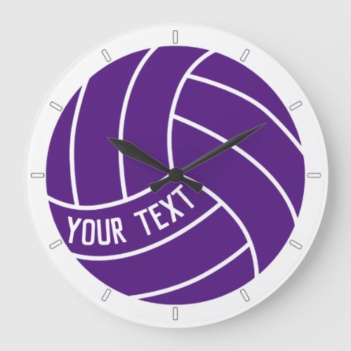 Custom Volleyball Name/Text & Color Sports Player Large Clock