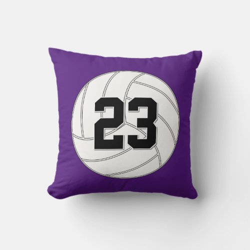 Custom Volleyball Player Jersey Number or Letters Throw Pillow