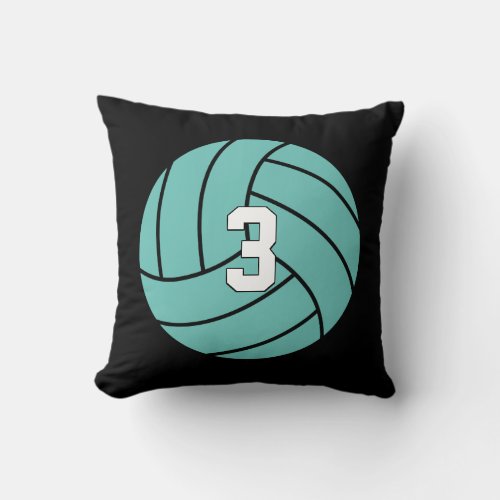 Custom Volleyball Player Number & Team Color Sport Throw Pillow