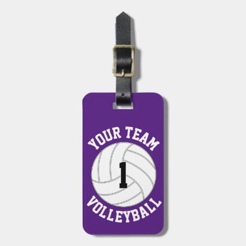 Custom Volleyball Team Name, Player Number & Color Luggage Tag