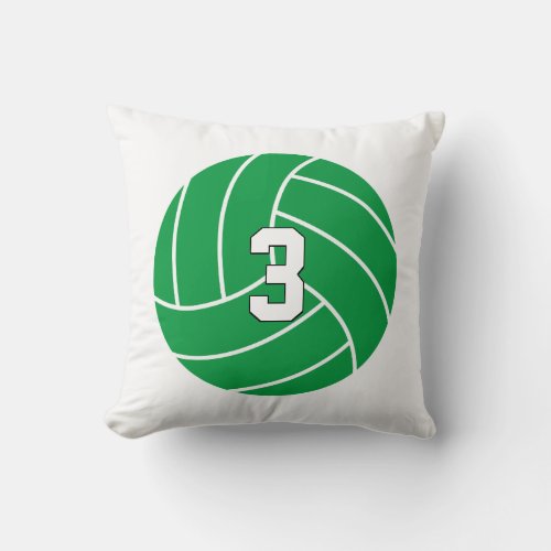Customizable Volleyball Player Number & Team Color Throw Pillow