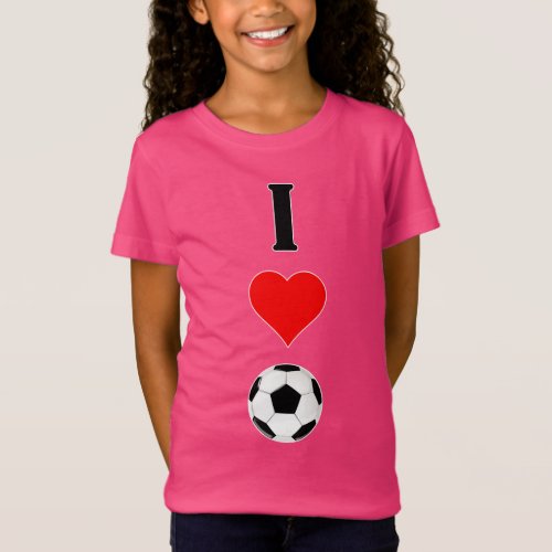 Cute Girls I Heart/Love Soccer Player Practice T-Shirt