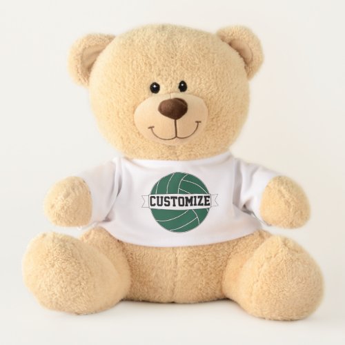 Cute Green Volleyball Custom Team, Player & Number Teddy Bear