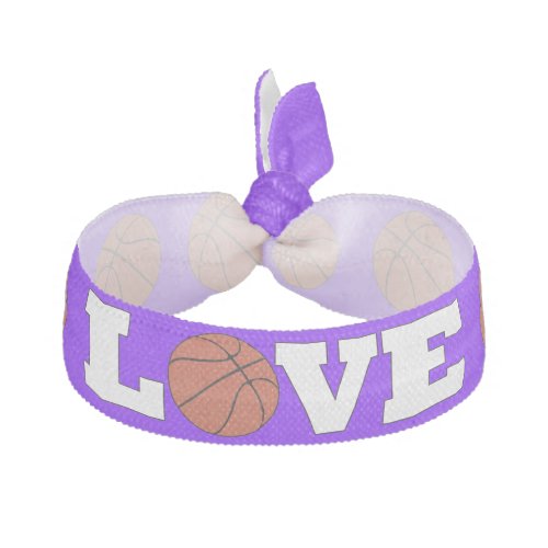 Cute LOVE Basketball Player Custom Team Color Girl Elastic Hair Tie