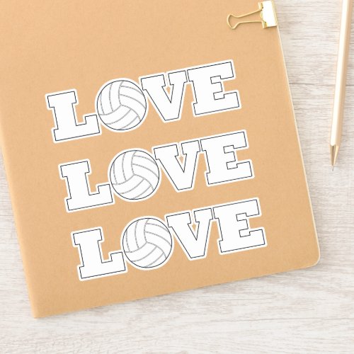Cute Volleyball LOVE Fun Decorative Sports Player Sticker