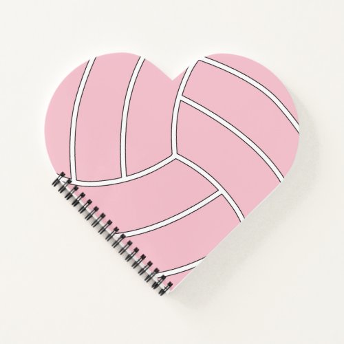 Cute Volleyball Player or Coach Custom Color Heart Notebook