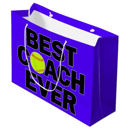 Fastpitch Softball Best Coach Ever Party Gift Wrap Large Gift Bag