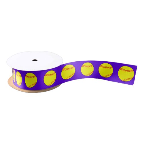 Fastpitch Softball Custom Team Color Sports Party Satin Ribbon