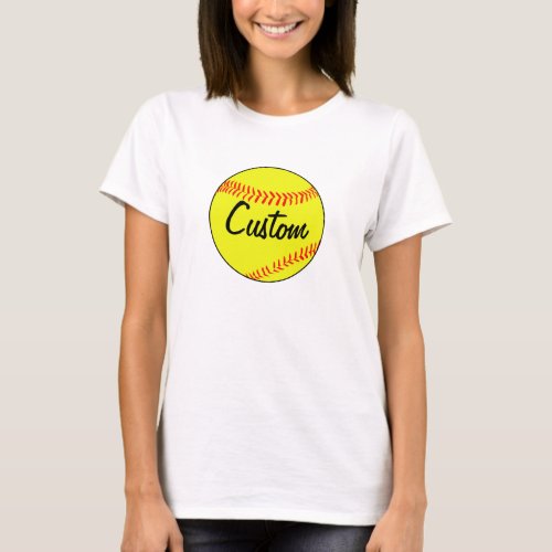 Fastpitch Softball Custom Team Name or Text Simple T-Shirt