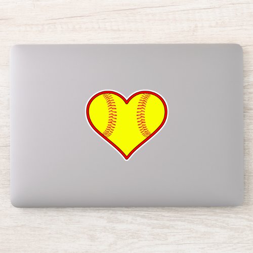 Fastpitch Softball Heart Shape Decorative Sports Sticker