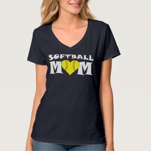 Fastpitch Softball Mom Cute Women's Sports V-neck T-Shirt