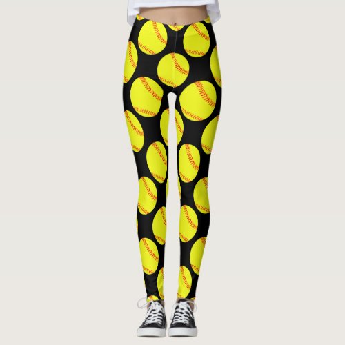 Fastpitch Softball Player Custom Color Cute Sports Leggings