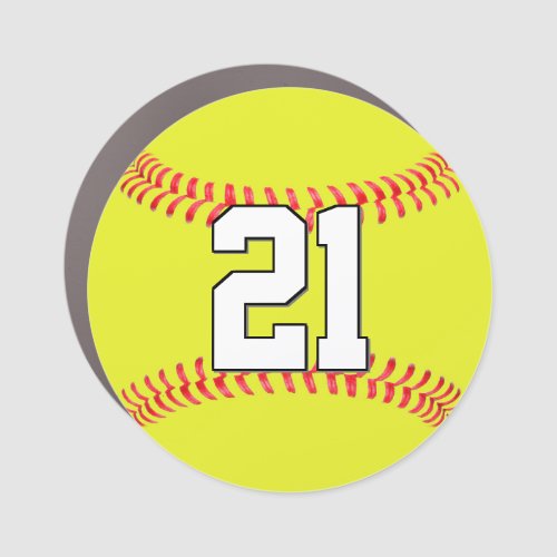 Fastpitch Softball Player Custom Number or Text Car Magnet