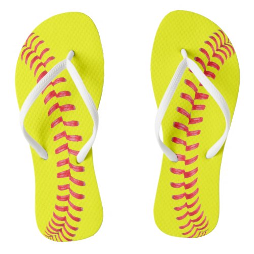Fastpitch Softball Player Fun Sports Women's Flip Flops