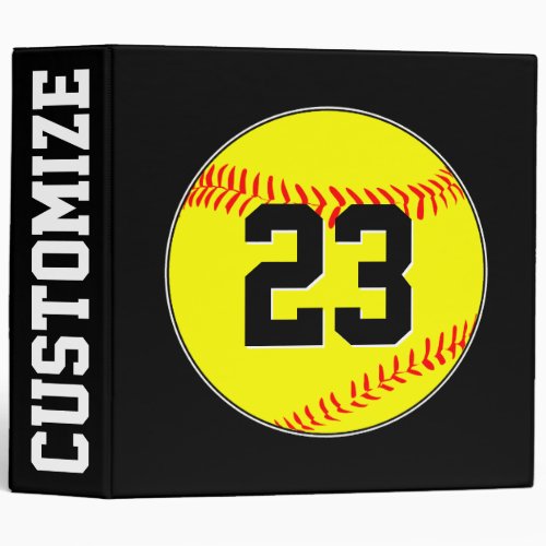 Fastpitch Softball Player Number & Team Name Coach 3 Ring Binder