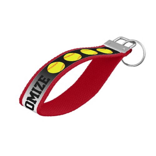 Fastpitch Softball Team Coach or Player Custom Wrist Keychain