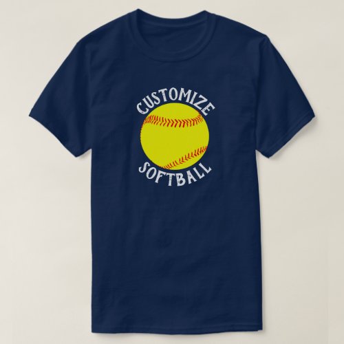 Fastpitch Softball Team, Player Name and Number T-Shirt