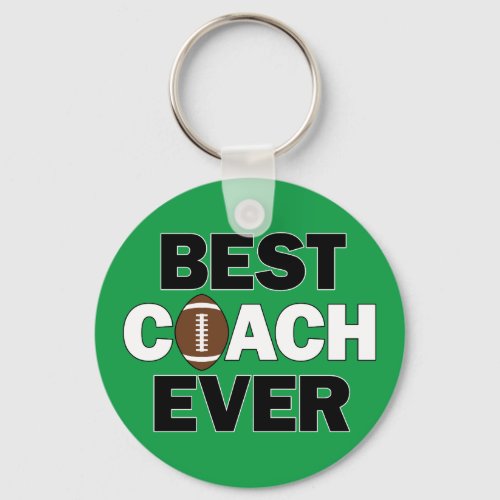 Football BEST COACH EVER Custom Team Color Sports Keychain