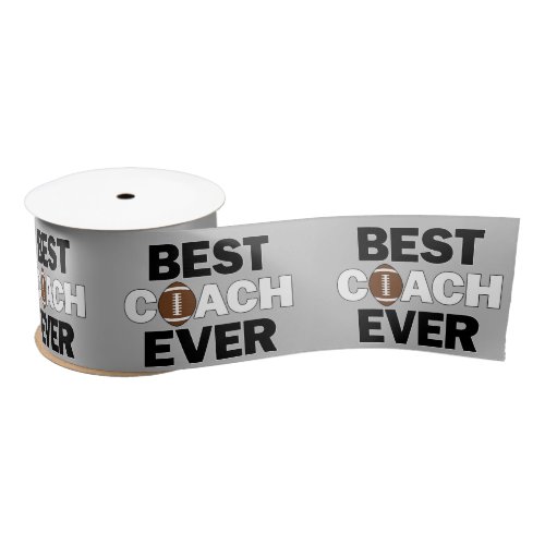 Football Coaches BEST COACH EVER Fun Gift Wrapping Satin Ribbon