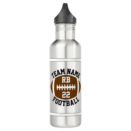 Football Custom Team Name and Player Number Sports Stainless Steel Water Bottle