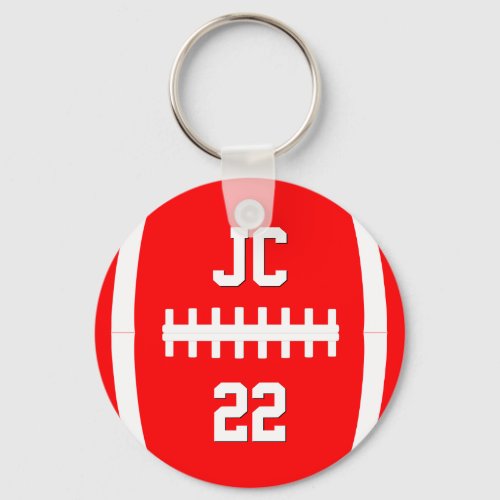 Football Player Custom Initials/Number/Team Color Keychain