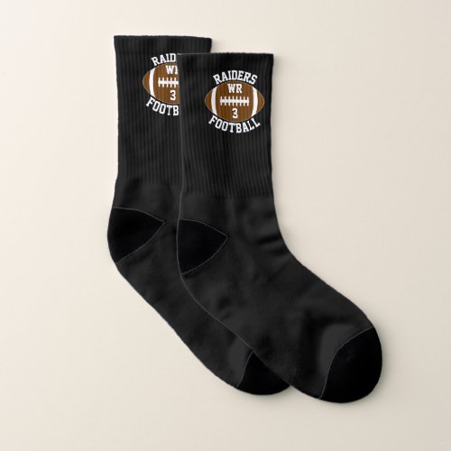 Football Player Number Team Name and Color Custom Socks