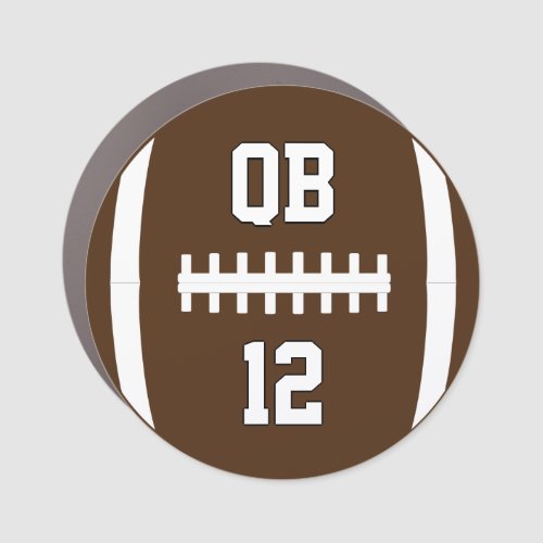 Football Player Position and Jersey Number Team Car Magnet