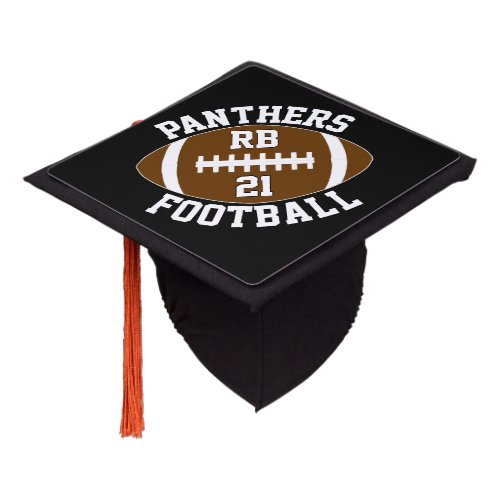 Football Senior Team Name Player Position & Number Graduation Cap Topper