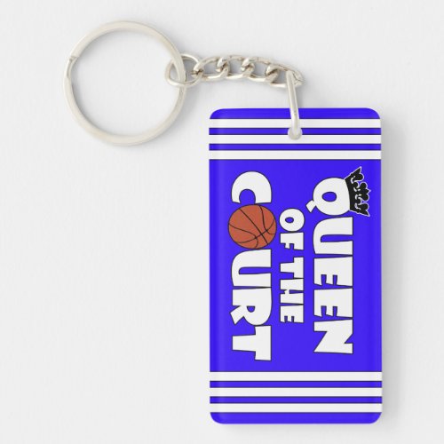 Girls' Basketball Queen of the Court Custom Color Keychain