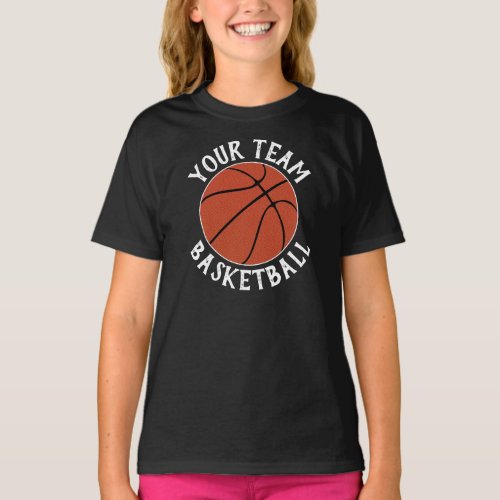 Girls Basketball Team, Player Name & Jersey Number T-Shirt