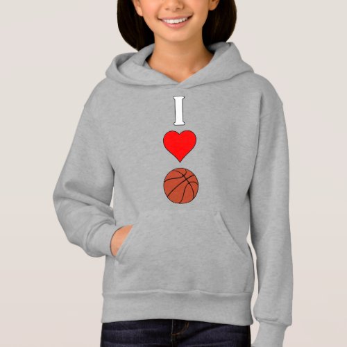 Girls I Love / Heart Basketball Player Sports Hoodie