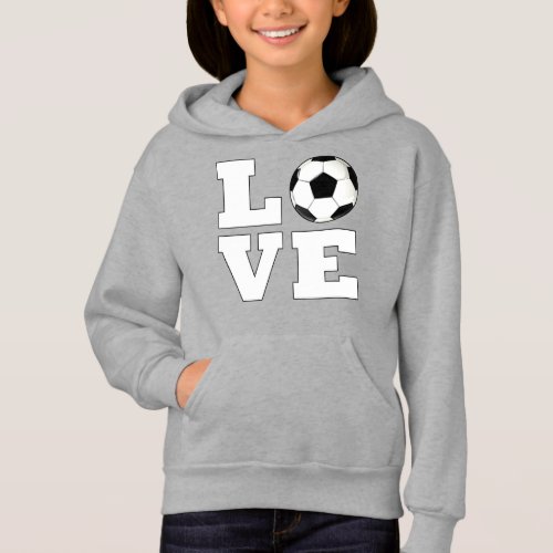 Girls LOVE Soccer (futbol) Player Cute Sports Hoodie