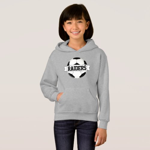 Girls' Soccer Custom Team, Player, Number & Color Hoodie